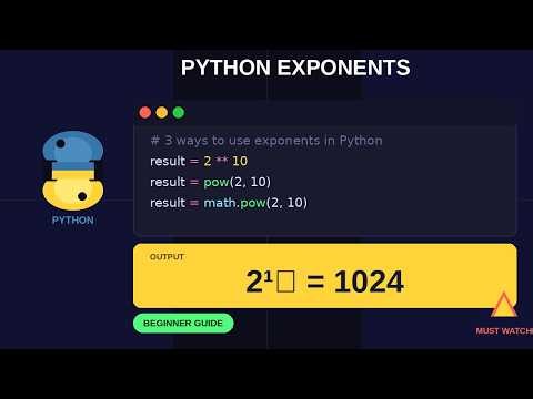 Python Exponents Explained: pow(), ** Operator & math.pow() | Full Guide | #14