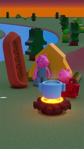 ¡Campamento con mucho viento! #LosCuentosdePeppalaCerdita #Shorts #LEGODUPLO