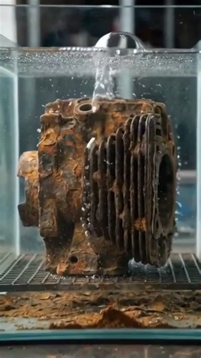 Motorcycle Engine Rust Removal in Acid Tank | Satisfying Metal Restoration #shorts #relatable #fyp