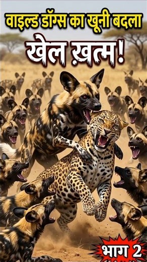 Wild Dog's का खूनी बदला! 💥 | Leopard Vs Wild Dogs Fight Part 2 #shorts #factlinker