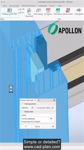 Autodesk Inventor - APOLLON - Simple or detailed façade profiles #tutorial #inventor #construction