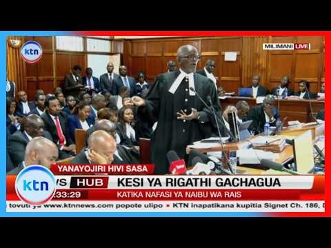 Kesi ya Rigathi Gachagua: Adai kuondoloewa kwake kulikuka katiba