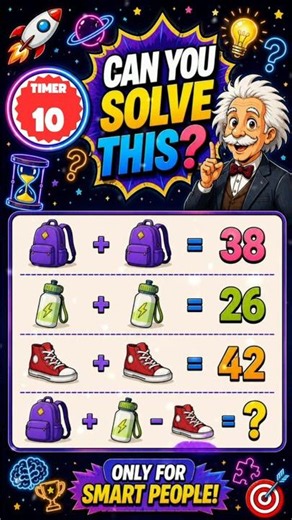 Can You Solve This? 🧠🎒 | 99% Fail This Fun Math Puzzle! 🤯 #mathmindchallenge