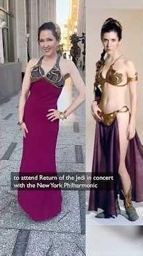Making my Princess Leia Gold Bikini-inspired evening wear look for Return of the Jedi in Concert