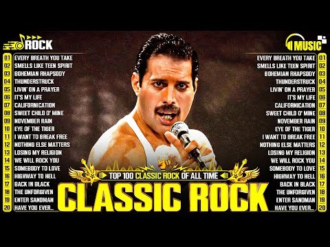 Top 100 Classic Rock Songs 70s 80s 90s 🔥 Queen, Aerosmith, Nirvana, AC/DC, Bon Jovi, Scorpions, U2