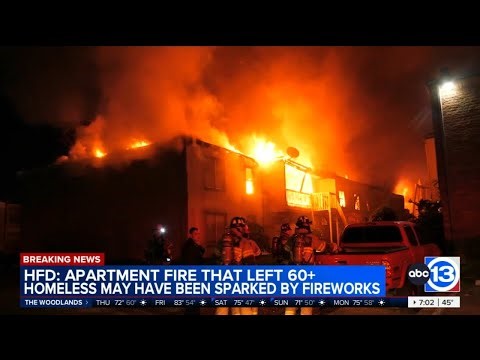60 people displaced after fireworks likely started large apartment fire on New Year's Day, HFD says