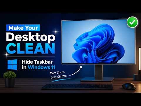 How To Hide Taskbar in Windows 11 in 30 Seconds! ( 2026 - Make Your Desktop CLEAN )