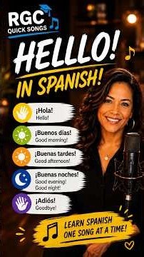 Hello in Spanish! 👋 Learn Basic Spanish Greetings with Music | RGC Quick Songs #panish #shortvideo