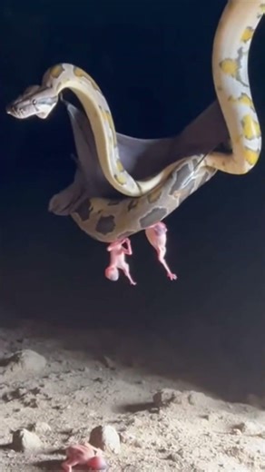 Giant Python Attacks a Bat Cave | Mother Bat and Newborn Pups Caught