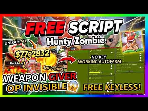 Hunty Zombie Script *NO KEY* - NEW UPDATE, AUTO RAID, WEAPON GIVER + More!