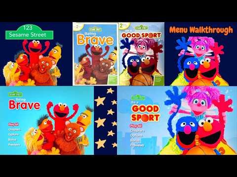 Sesame Street BEING BRAVE AND BE A GOOD SPORT DVD Menu Walkthrough.