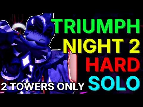 HOW to SOLO Night 2 HARD Mode with only TWO towers