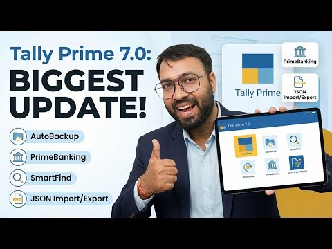 Tally prime 7.0 New Update, AutoBackup, PrimeBanking, SmartFind, JSON Data Exchange, in Hindi