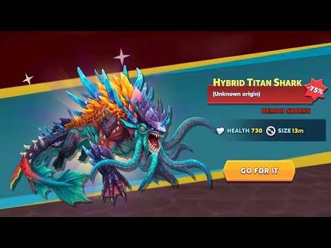 HYBRID TITAN SHARK UNLOCKED AND KILL ALL SHARK - BIG SHARK | Hungry Shark Evolution