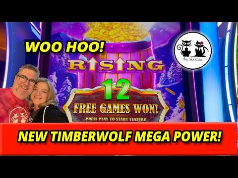 NEW TIMBERWOLF MEGA POWER SLOT! BUFFALO ULTIMATE MEGA STAMPEDE! #theslotcats #slots #bonus #winning