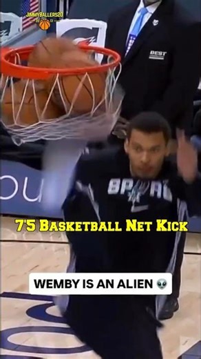 7'5 Victor Wembanyama KUNGFU KICK The NBA Basketball Net!