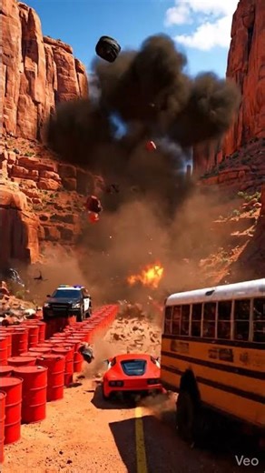 Canyon Road With Exploding Barrel Trap ... #shorts #trending #shortsfeed