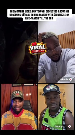 The moment jidex and tekunbi discussed about his upcoming official boxing match with Seunpizzle on live—watch till the end #viralliveblog #jidexandtekunbi #trending #seunpizzle #fyp