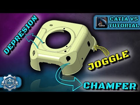 CATIA V5 Surface Design Tutorial | Parametric Modelling, Chamfer, Joggle & Depression