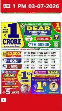 Dear Victory Morning 1 PM Lottery Live Result | Lottery Sambad Live 03/07/26 | Nagaland Lottery Live