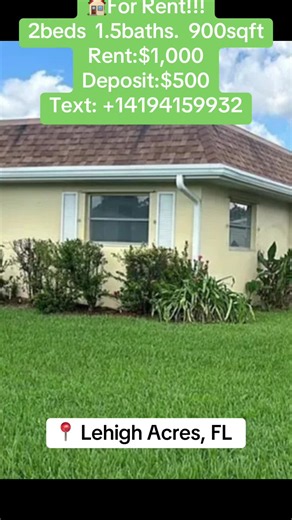 Beautiful villa located in a desirable 55  community. #florida #houseforrent #floridarealestate #lehighacres #lowincome