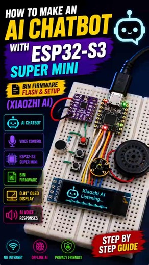 Build a DIY AI Voice 🤖 Assistant with ESP32-S3 Super Mini & 0.91 OLED