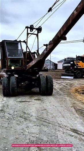 dragline excavator digging deep trenches using 15 m boom length and 1.2 m3 bucket capacity