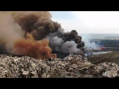 Phreatic Pyroclastic Eruption And Explosion, Lava & Ground Water, Iceland Svartsengi Volcano