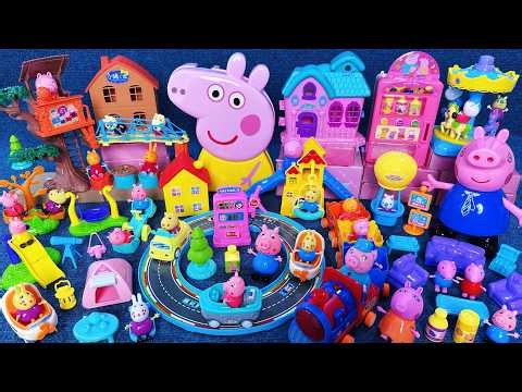 13 Minutes Satisfying with Unboxing Peppa Pig Electric Train Playset ASMR  Review Toys