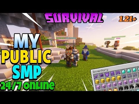 ⚡ My Free Cracked Public Survival SMP Minecraft 1.21 | 24/7 Online | Java + PE | Free To Join 🔥