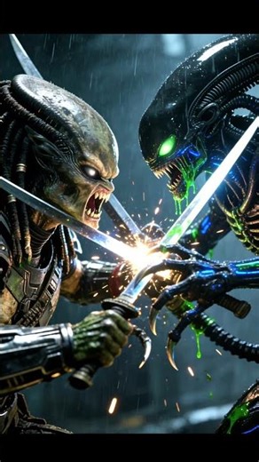 Predator vs Alien No Mercy Battle #scifi #monsterbattle #darkscifi #fightscene