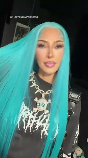 Kim Kardashian dresses up as daughter North West for Halloween. (🎥:TikTok/kimkardashian)
