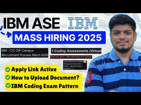 🔥IBM CIC Mass Hiring | IBM CIC Coding Assessment | Person ID | Background Verification | IBM ASE