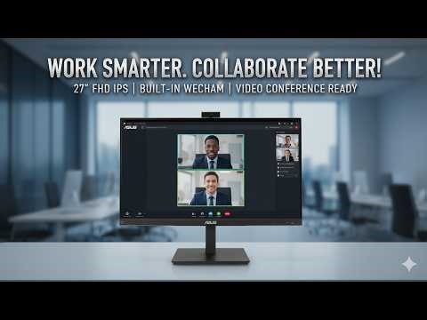 ASUS 27” Conference Monitor Review | Built-in Webcam Work Setup Worth It?