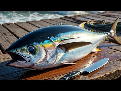 The moment when Brother Fadil cut a giant tuna weighing 111 kg, history at the end of 2025