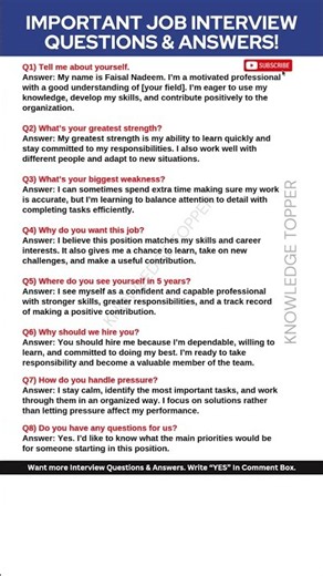 9 Interview Questions and Answers Every Candidate Should Know