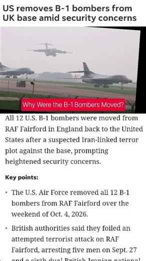 US Pulls All 12 B-1 Bombers From UK Base 🚨✈️ #usa #trending #shorts #news