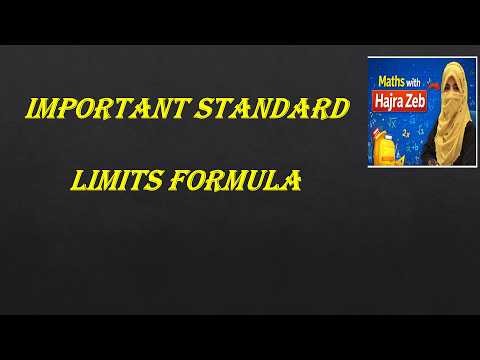 Important Standard Limits Formula for FSc, BS Mathematics & Entry Tests | Basic Calculus Limits |:~
