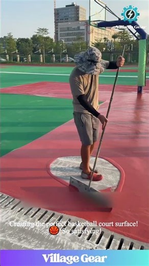 The SECRET to a PERFECT Basketball Court?! 🤔 Watch Them "Paint" a Giant Rubber Floor! #basketball