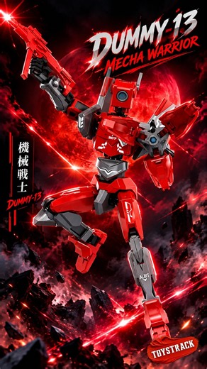 Dummy 13 Mecha Warrior RED - Combat Run Action Pose Showcase #dummy13 #titan13