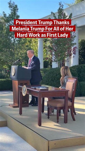 President Trump Thanks First Lady Melania Trump