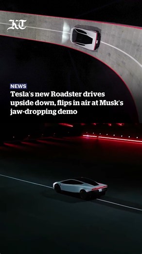 Tesla's new Roadster drives upside down, flips in air at Musk's jaw-dropping demo