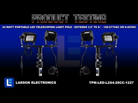 24 Watt Portable LED Telescoping Light Pole - Extends 3.5' to 8.' - 120-277VAC or 9-42VDC