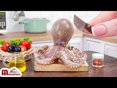 🐙 So Spicy Mini Octopus Buldak Ramen Recipe | ASMR Cooking Mini Food