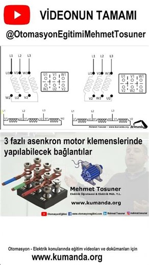 Connections that can be made on 3-phase asynchronous motor terminals