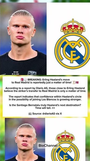 🚨⚪ BREAKING: Erling Haaland to Real Madrid? 🤯🔥 Transfer Looks Closer Than Ever! 🇳🇴👑 #shorts #halaand