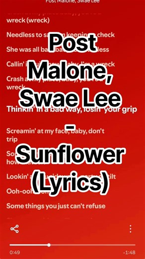 🎵 Post Malone, Swae Lee - Sunflower (Lyrics)