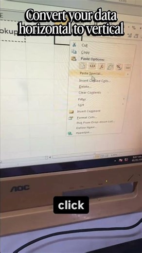 Convert Horizontal Data to Vertical in Excel | Transpose Trick