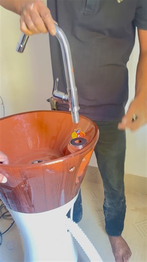 How to install damru washbasin one piece ￼ unique model 👀 #damru #plumberwork #youtubeshortsvideo
