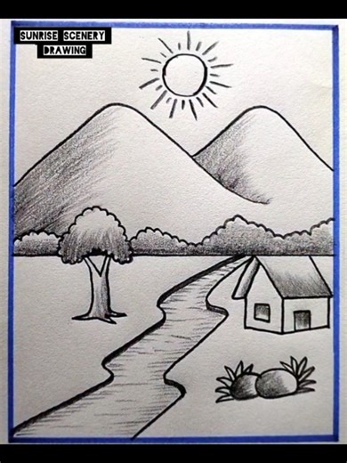 Captivating Sunrise Scenery Drawing Tutorial
